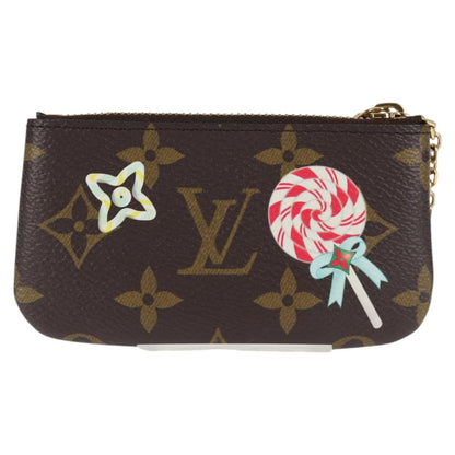 Louis Vuitton Pochette Clés, Brown, Canvas, wallet