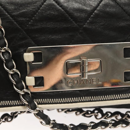 Chanel Mademoiselle, Black, Leather, shoulder
