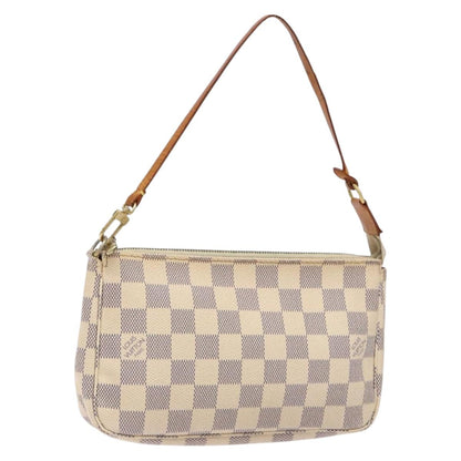 Louis Vuitton Pochette Accessoire, White, Canvas, clutch