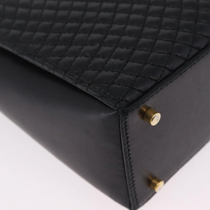Bally Vintage Chain Quilted Leather, Black, Leather, Shoulder Bag