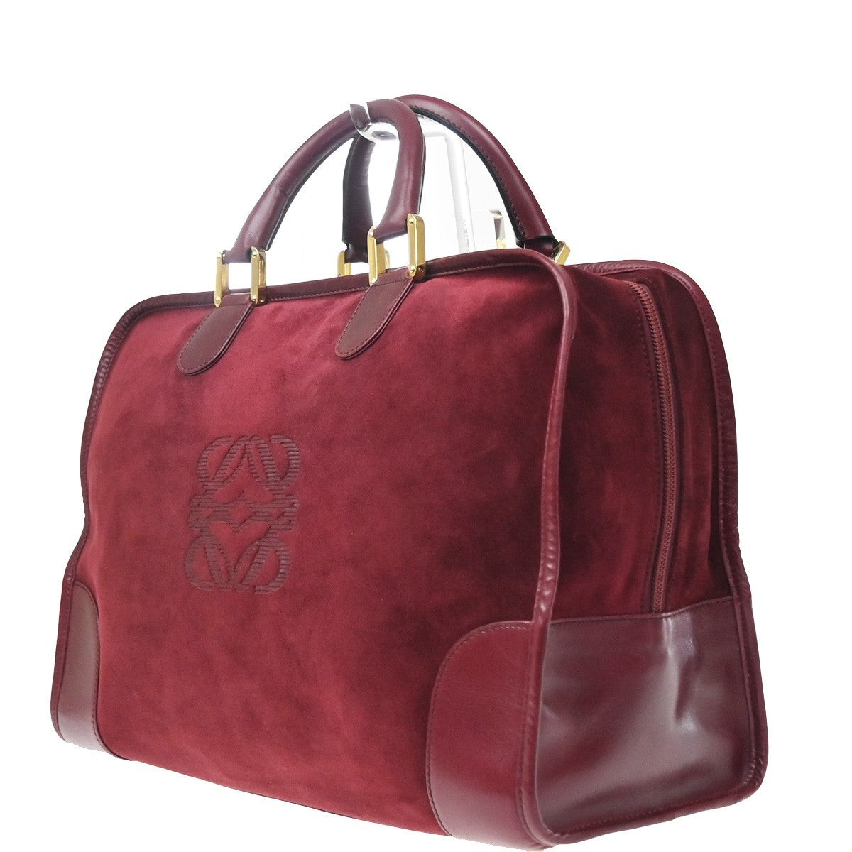 Loewe Amazona Suede, Burgundy, Suede, Handbag