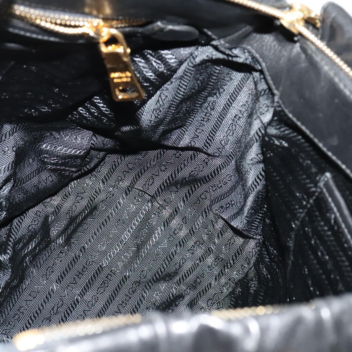 Prada Gaufre, Black, Leather, handbag