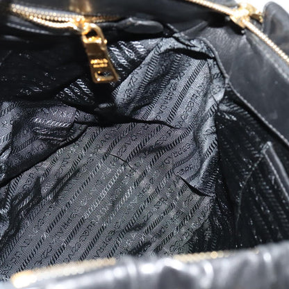 Prada Gaufre, Black, Leather, handbag