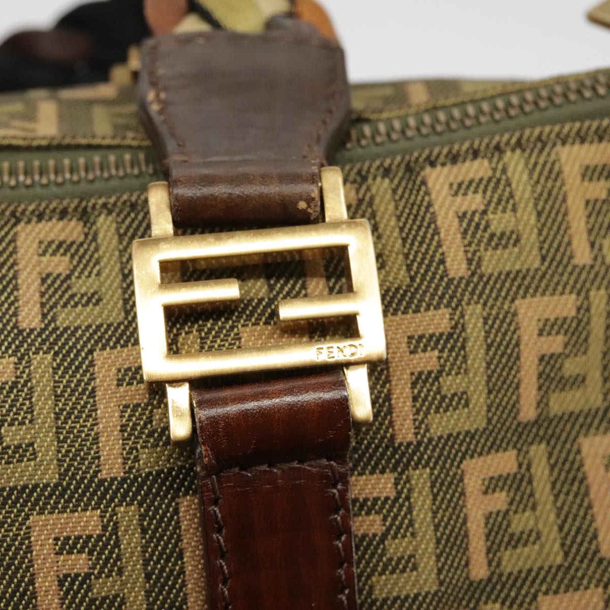 Fendi Zucchino, Khaki, Canvas, handbag