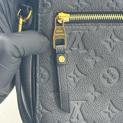 Louis Vuitton Pochette Metis Monogram Empreinte Leather, Black, Leather, Clutch