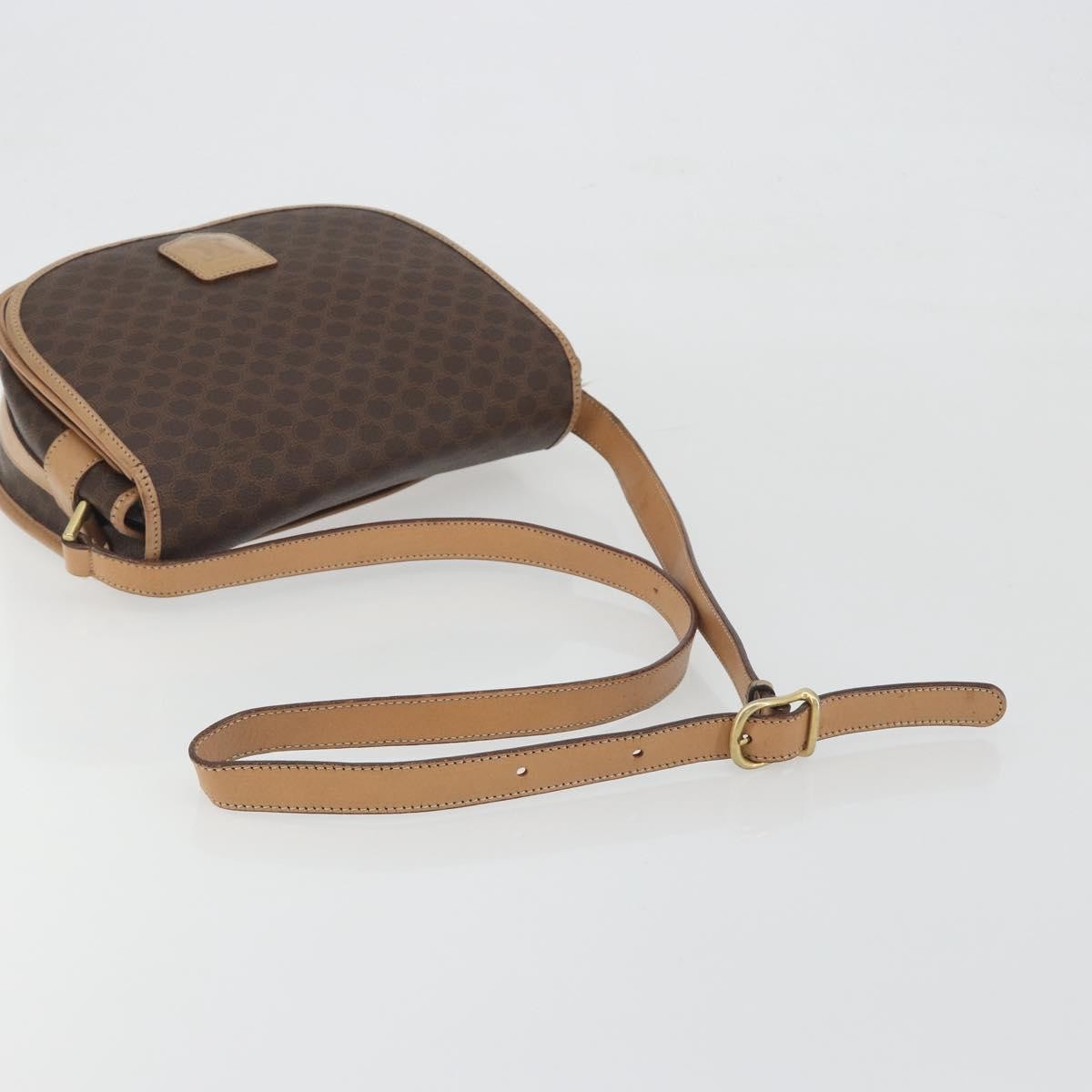Celine Macadam Canvas, Brown, Canvas, Shoulder Bag