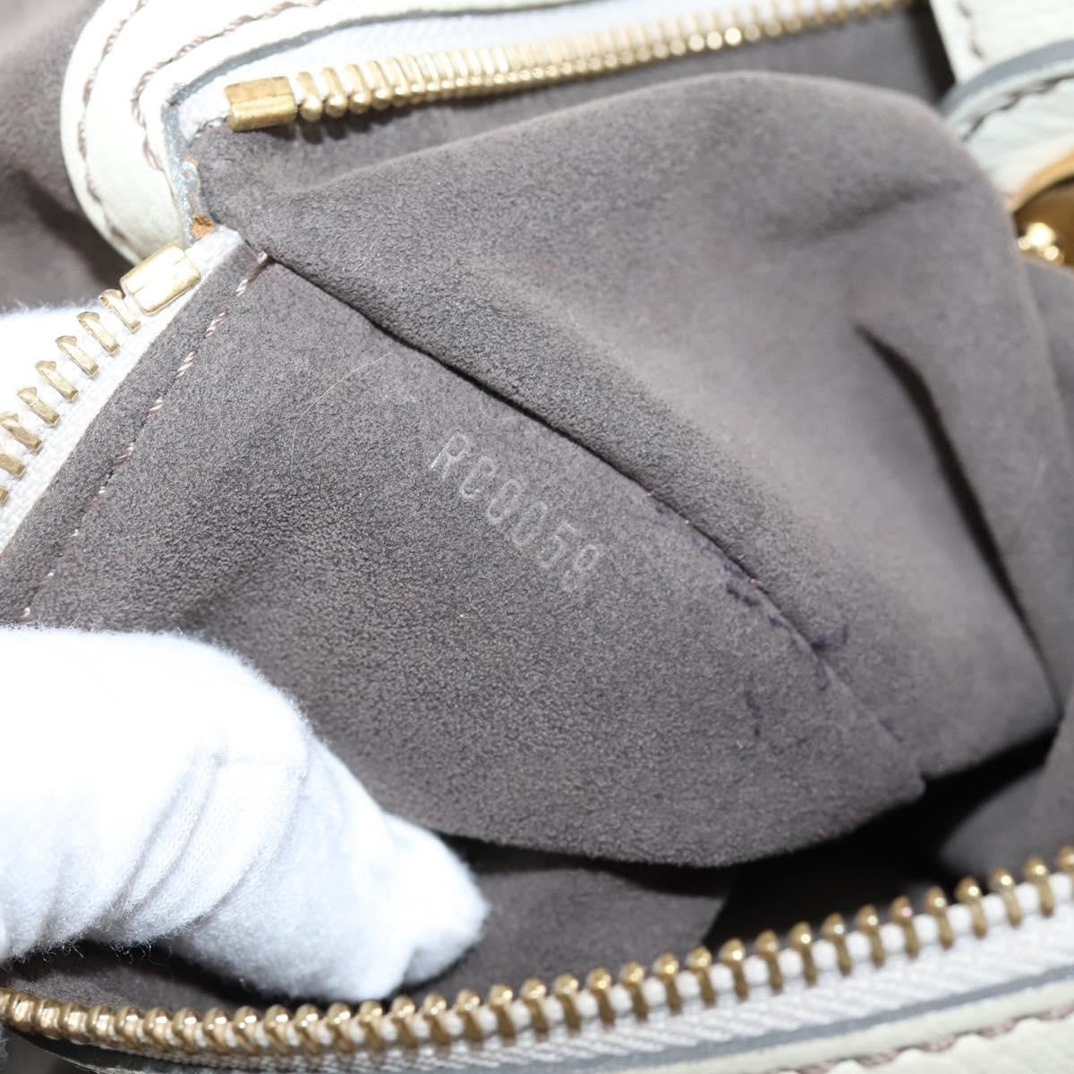 Louis Vuitton L Hobo Mahina Leather, Beige, Leather, Shoulder Bag