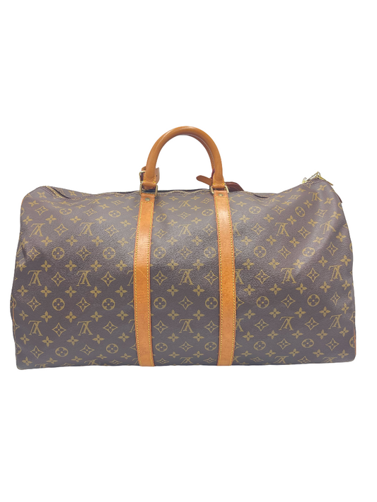 Louis Vuitton Keepall Bag Monogram Canvas, Brown, Canvas, Travel Bag