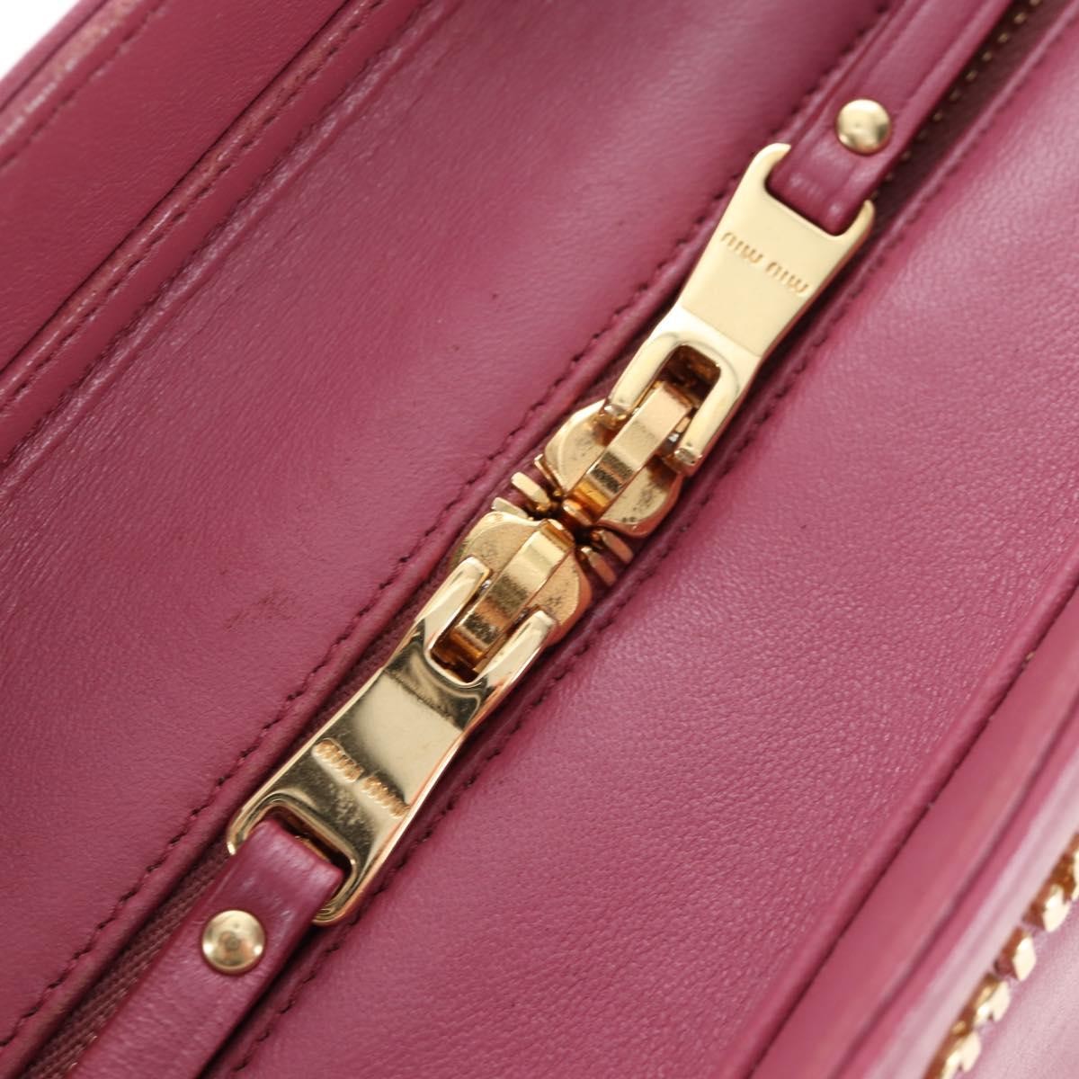 Miu Miu Beau Top Handle Leather, Pink, Leather, Handbag