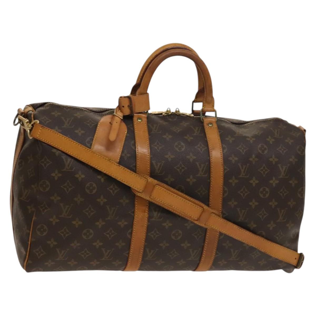 Louis Vuitton Keepall Bandouliere 50, Brown, Canvas, travel