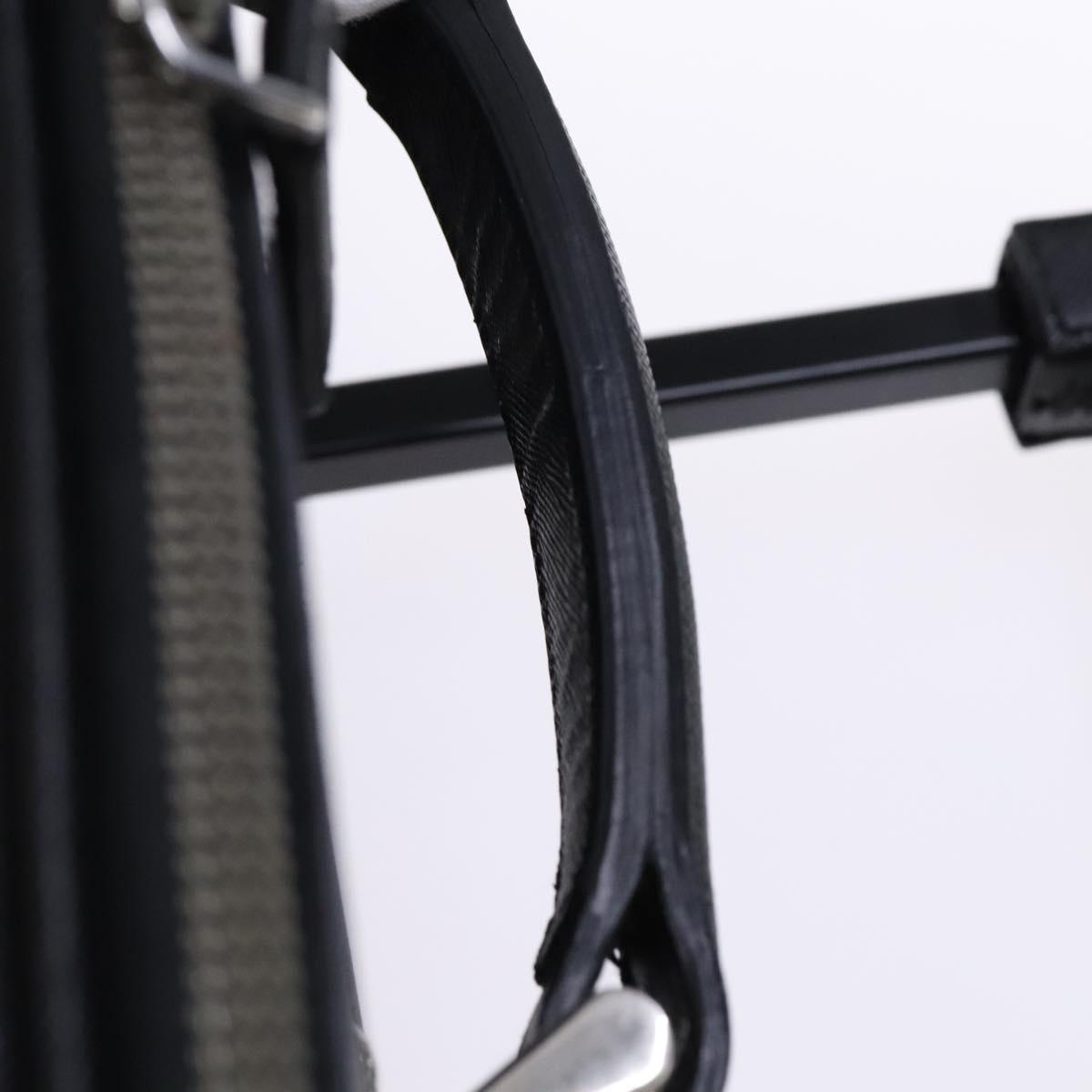 Prada Triangle Logo, Black, Leather, travel