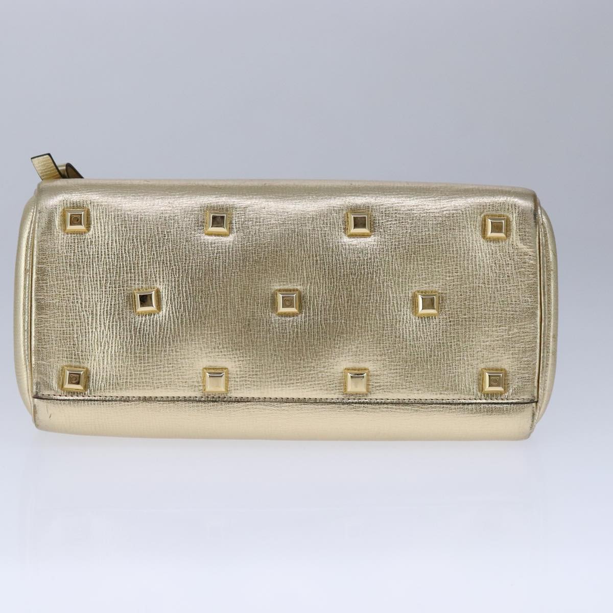 Salvatore Ferragamo Gancini, Gold, Leather, handbag