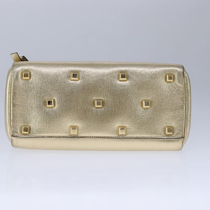 Salvatore Ferragamo Gancini, Gold, Leather, handbag