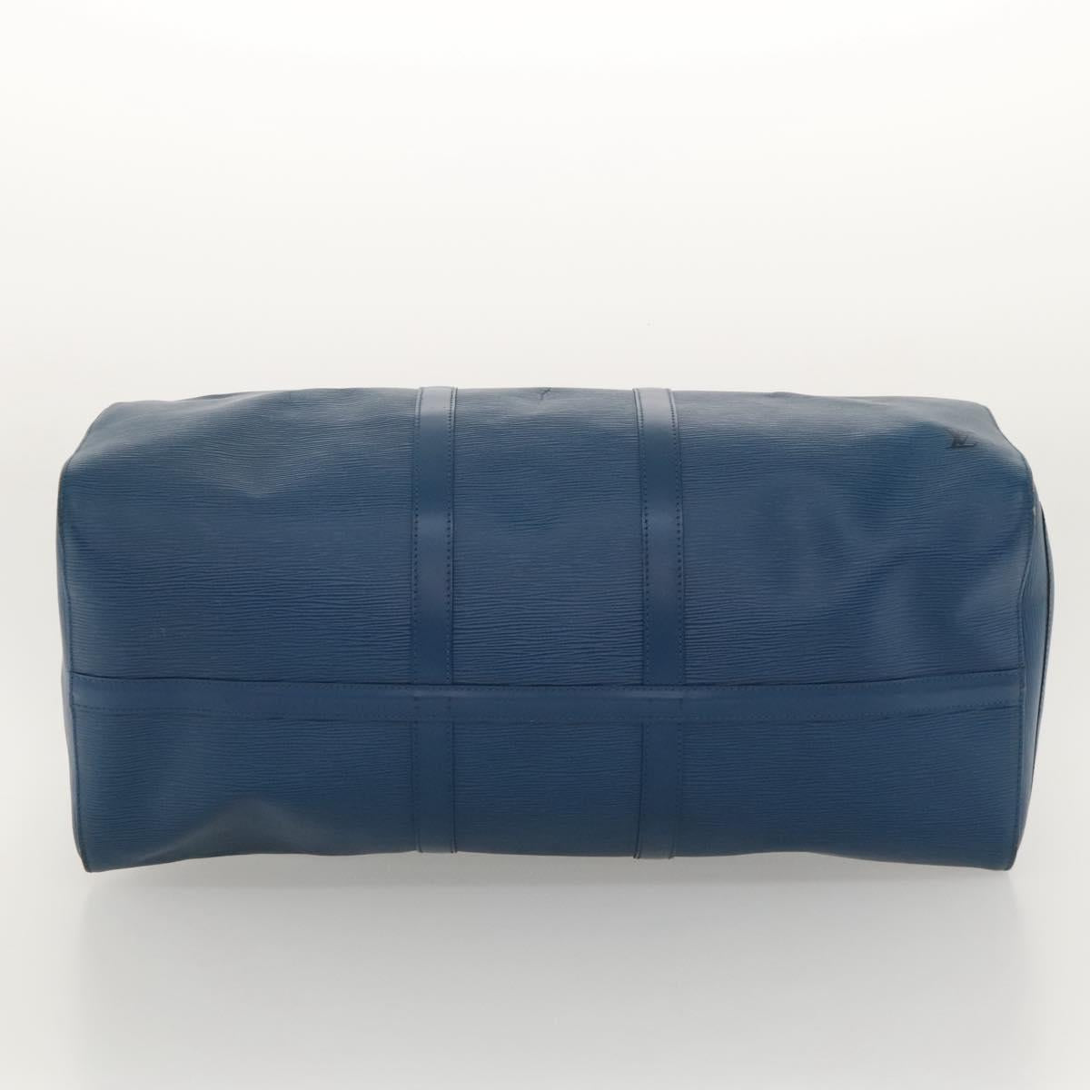 Louis Vuitton Keepall 55, Navy, Leather, travel