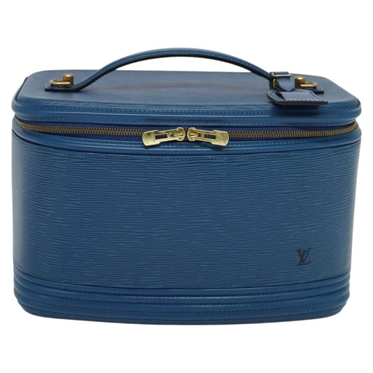 Louis Vuitton Nice, Blue, Leather, handbag