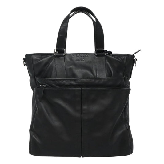 Prada, Black, Leather, tote