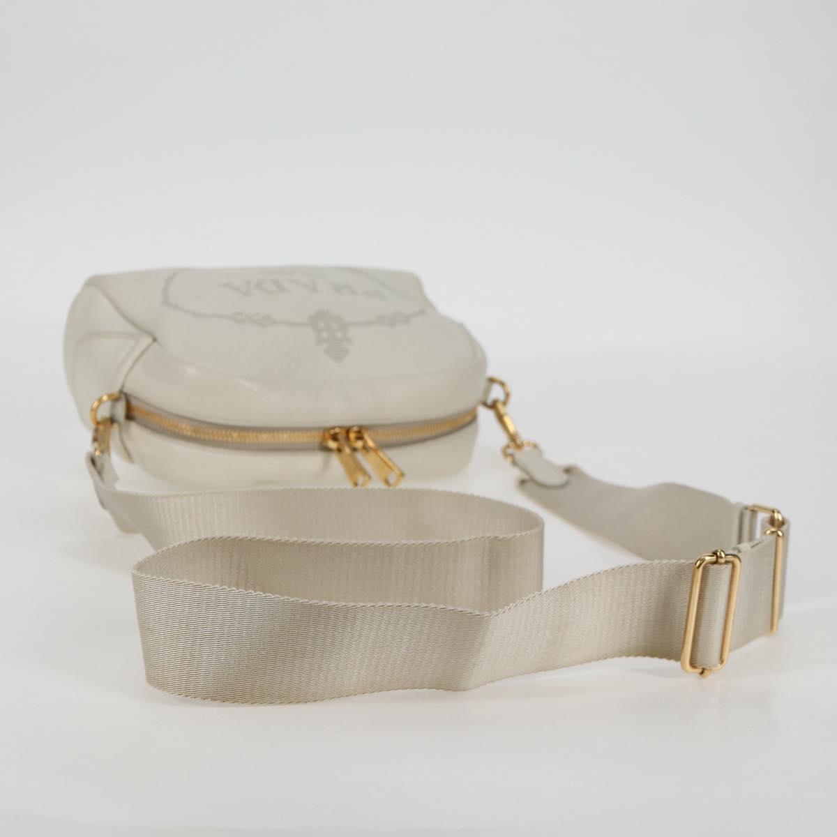 Prada Camera, White, Leather, shoulder
