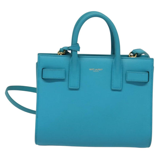 Yves Saint Laurent, Blue, Leather, handbag