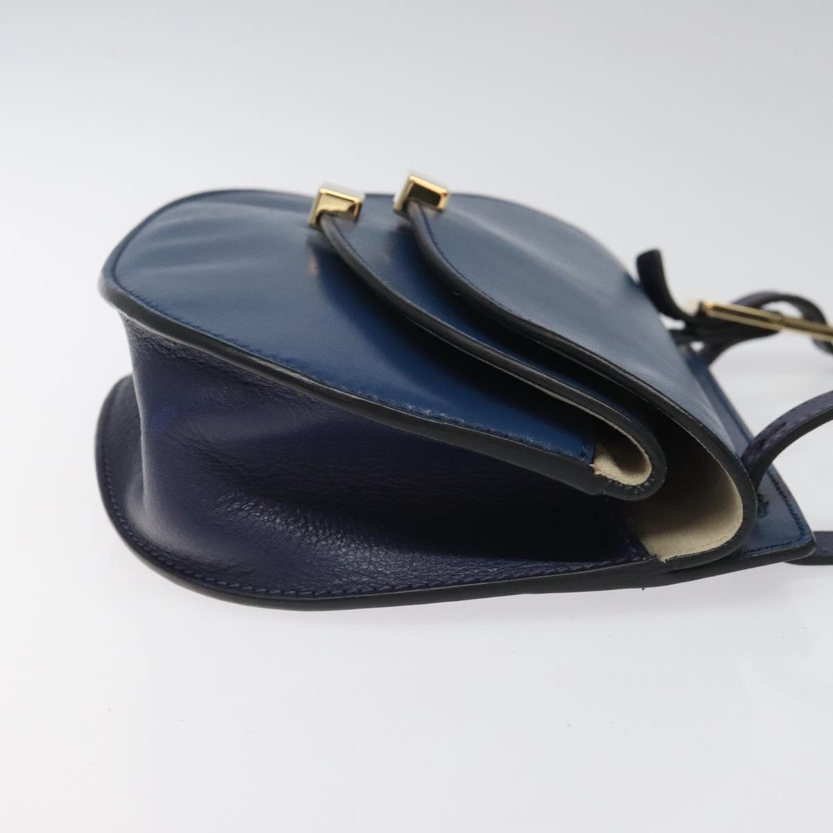 Chloe Georgia Shoulder Bag Leather, BLUE, LEATHER, Shoulder bag