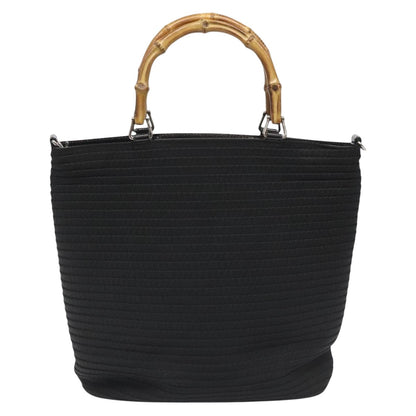 Gucci Bamboo, Black, Canvas, tote