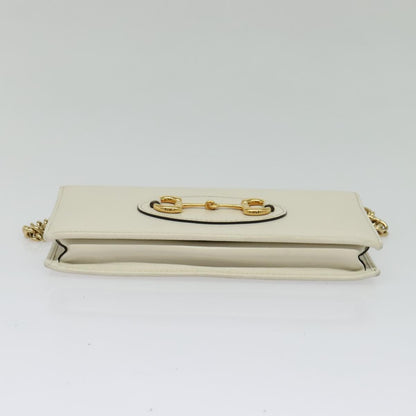 Gucci Horsebit, White, Leather, clutch
