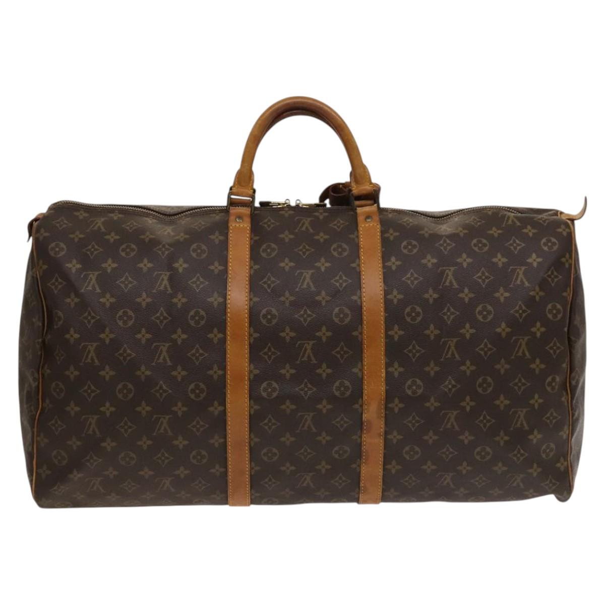 Louis Vuitton Keepall 60, Brown, Canvas, travel
