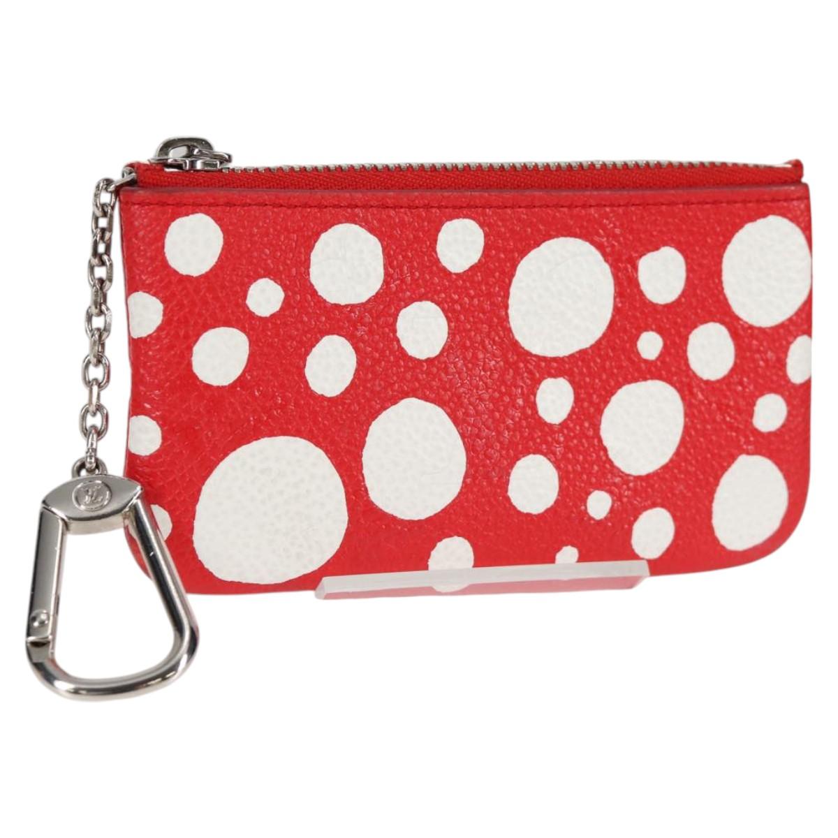 Louis Vuitton Pochette Clés, Red, Leather, wallet