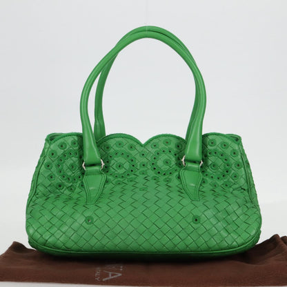 Bottega Veneta Intrecciato, Green, Leather, handbag