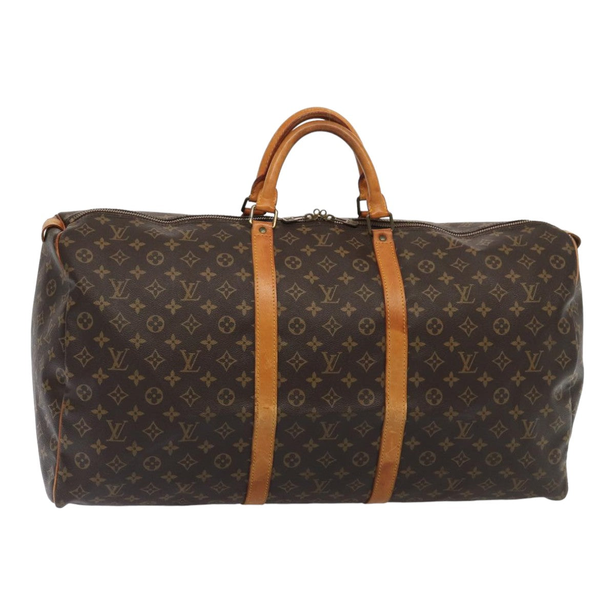 Louis Vuitton Keepall 60, Brown, Canvas, travel