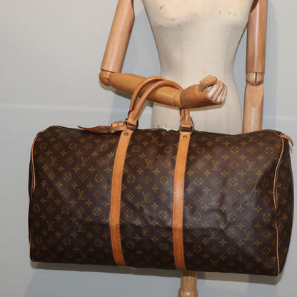 Louis Vuitton Keepall 60, Brown, Canvas, travel
