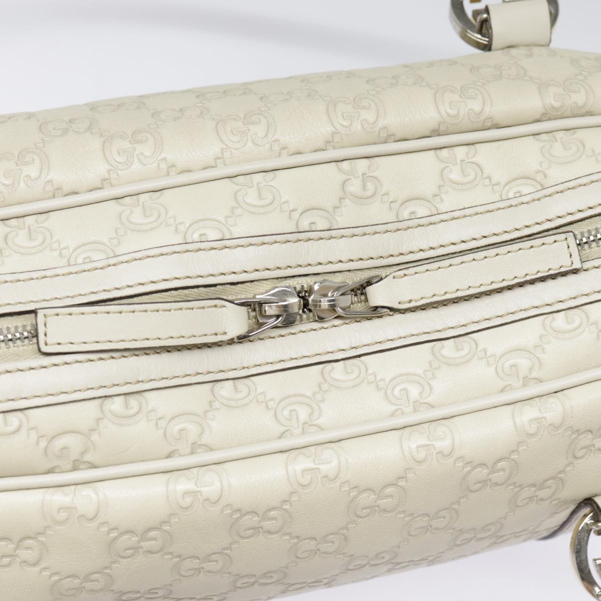 Gucci Vintage, White, Leather, handbag