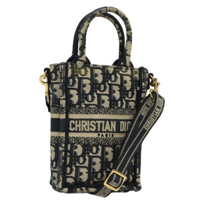 Dior Book Tote, Navy, Canvas, handbag