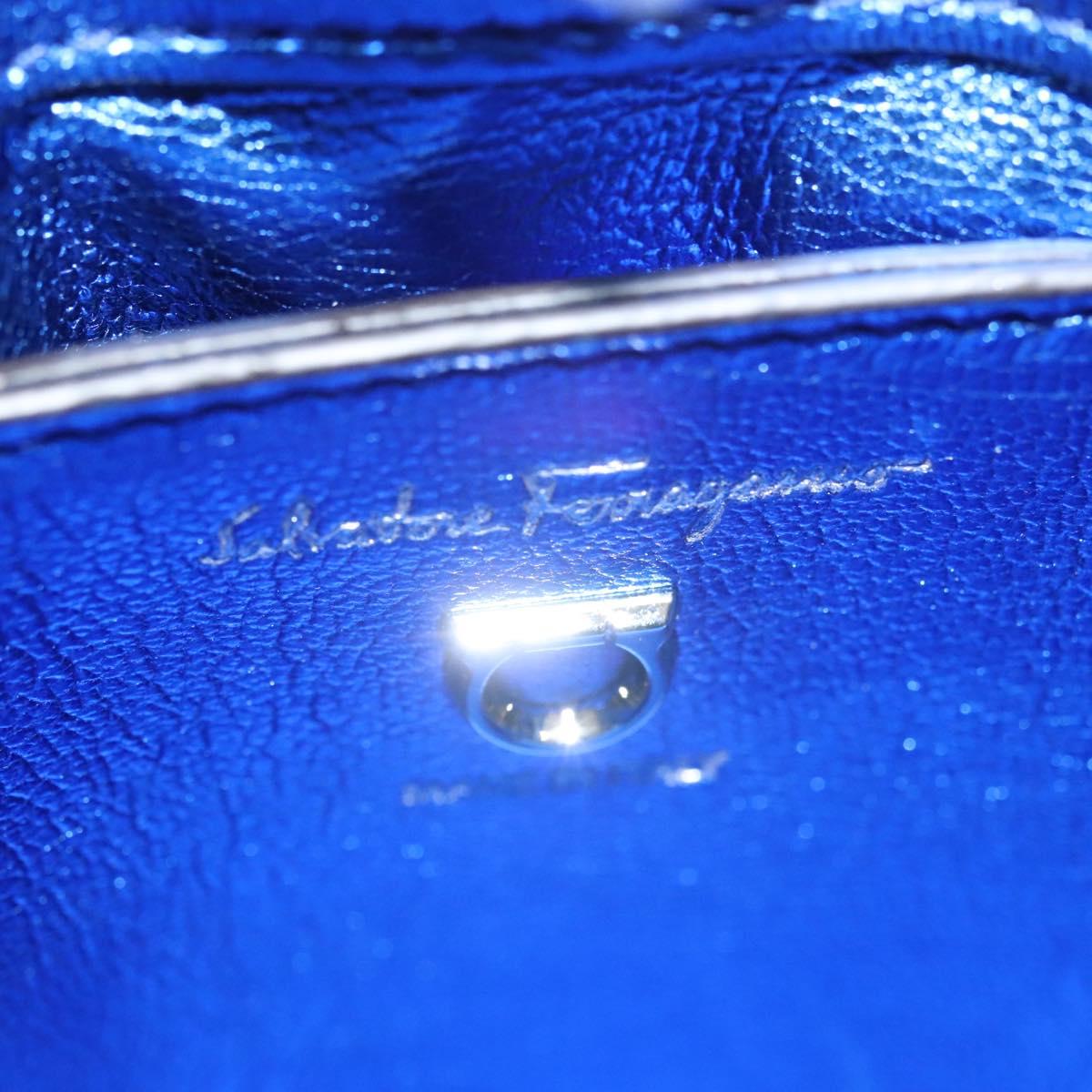 Salvatore Ferragamo Gancini, Blue, Leather, shoulder