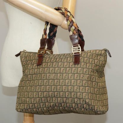 Fendi Zucchino, Khaki, Canvas, handbag