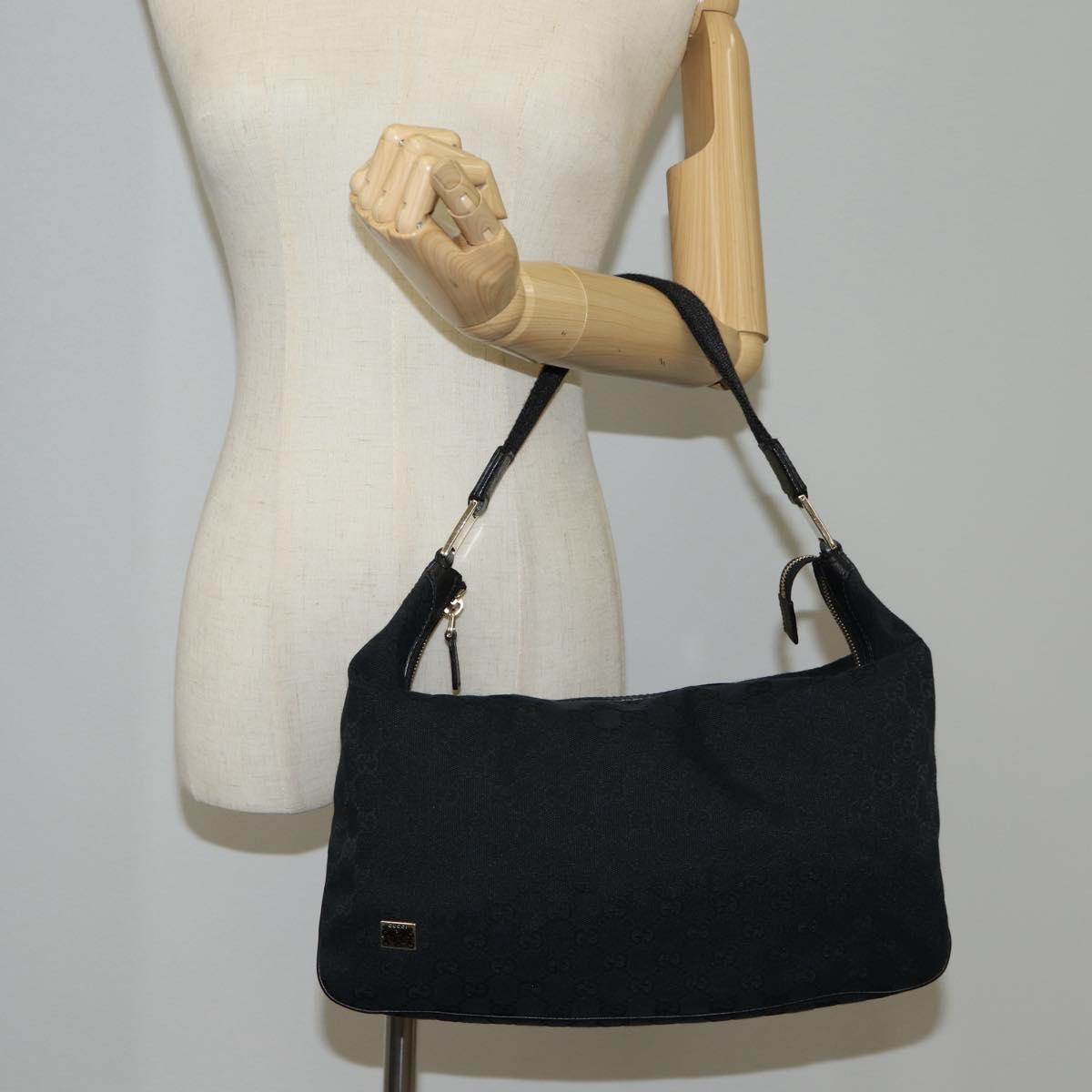 Gucci GG canvas, Black, Canvas, shoulder
