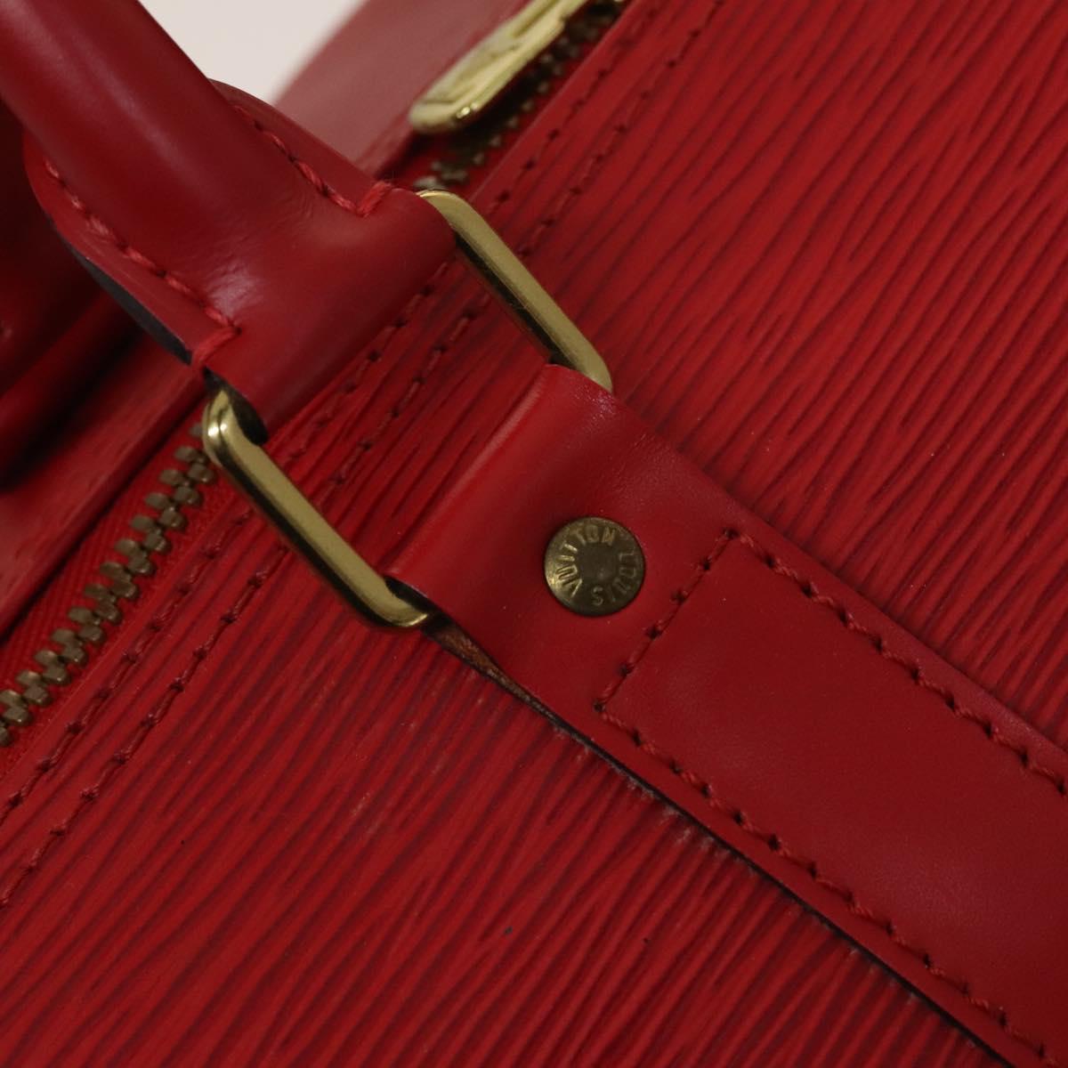 Louis Vuitton Keepall 55, Red, Leather, travel
