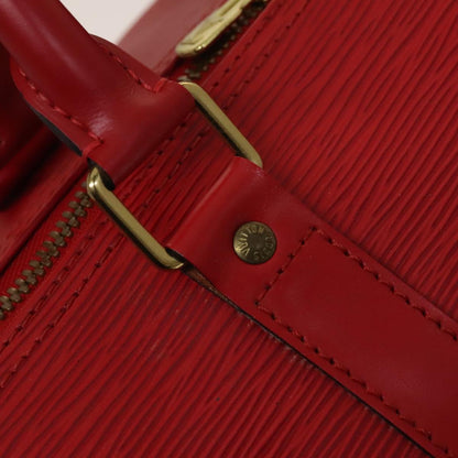 Louis Vuitton Keepall 55, Red, Leather, travel