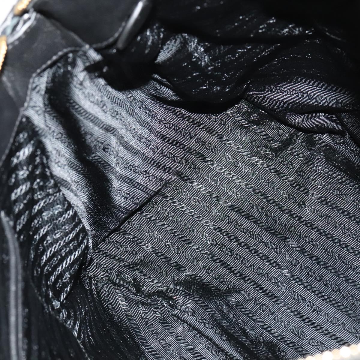 Prada Gaufre, Black, Leather, handbag