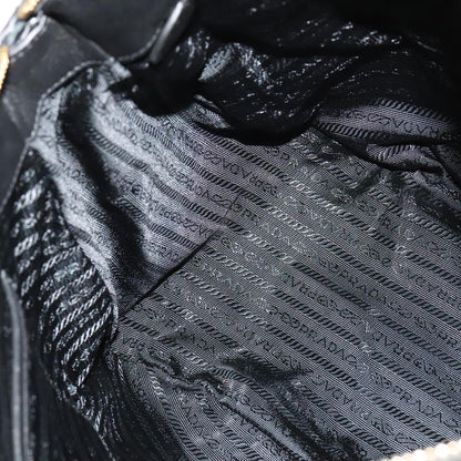 Prada Gaufre, Black, Leather, handbag