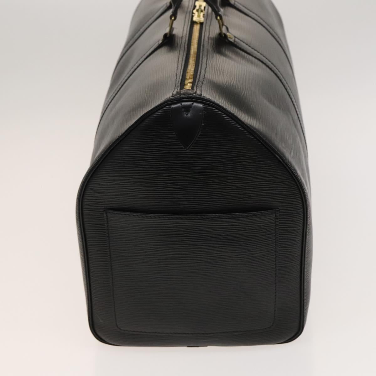 Louis Vuitton Keepall 50, Black, Leather, travel