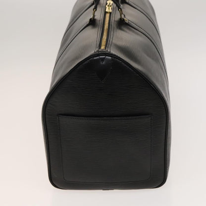 Louis Vuitton Keepall 50, Black, Leather, travel