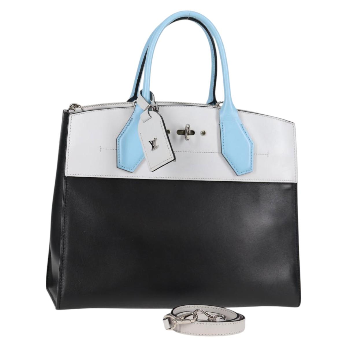 Louis Vuitton Steamer, Black, Leather, handbag