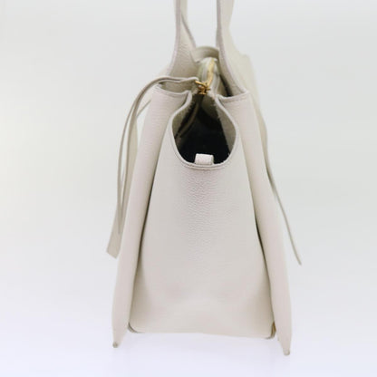 Celine Tri-Fold Shoulder Bag Grained Calfskin, WHITE, LEATHER, Shoulder bag