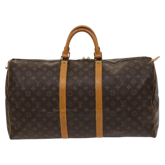 Louis Vuitton Keepall 55, Brown, Canvas, travel