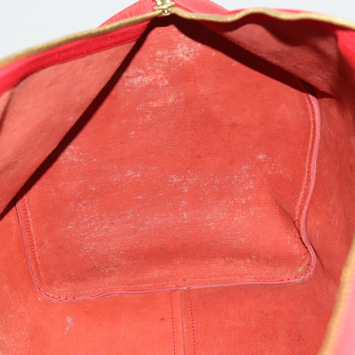 Louis Vuitton Keepall 55, Red, Leather, travel