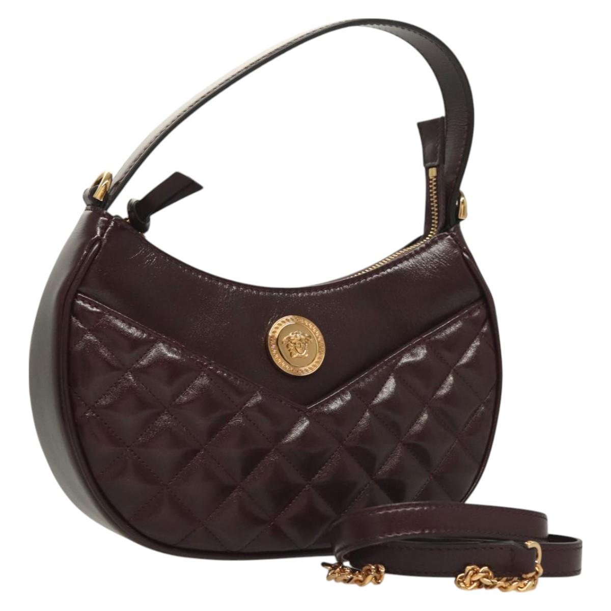 Versace, Brown, Leather, shoulder