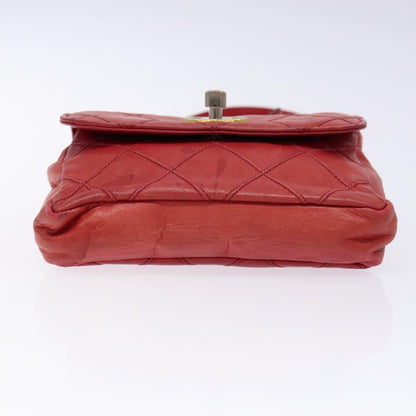 Chanel Bag belt, Red, Leather, clutch