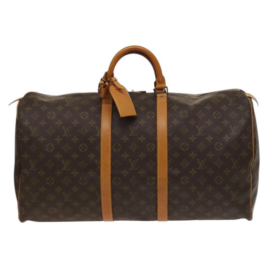 Louis Vuitton Keepall 55, Brown, Canvas, travel