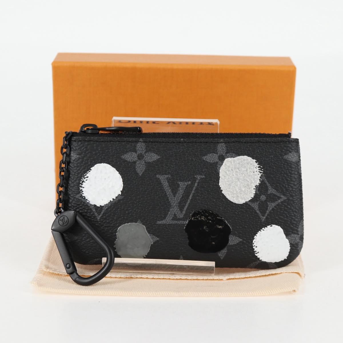 Louis Vuitton Pochette Clés, Black, Canvas, wallet