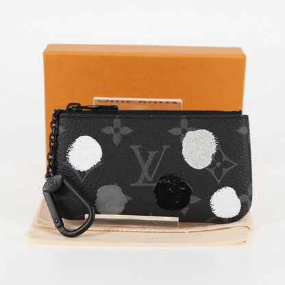 Louis Vuitton Pochette Clés, Black, Canvas, wallet